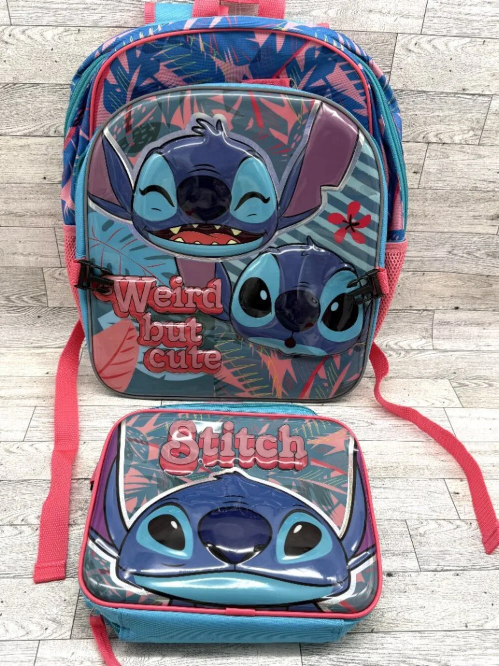 NWT Disney Stitch School Backpack/Lunch Bag Set
